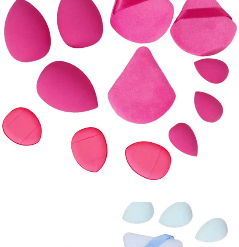 Solid color 12PCS makeup sponge set, loose powder and finger catching Thumb Puff Cotton Mini Powders Puffs Soft Makeups EggsSets