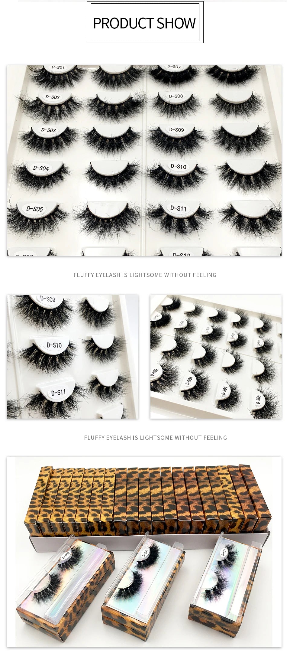 5Pairs/Pack High Quality Natural Look Fluffy 3d Mink Lashes Factory Sale