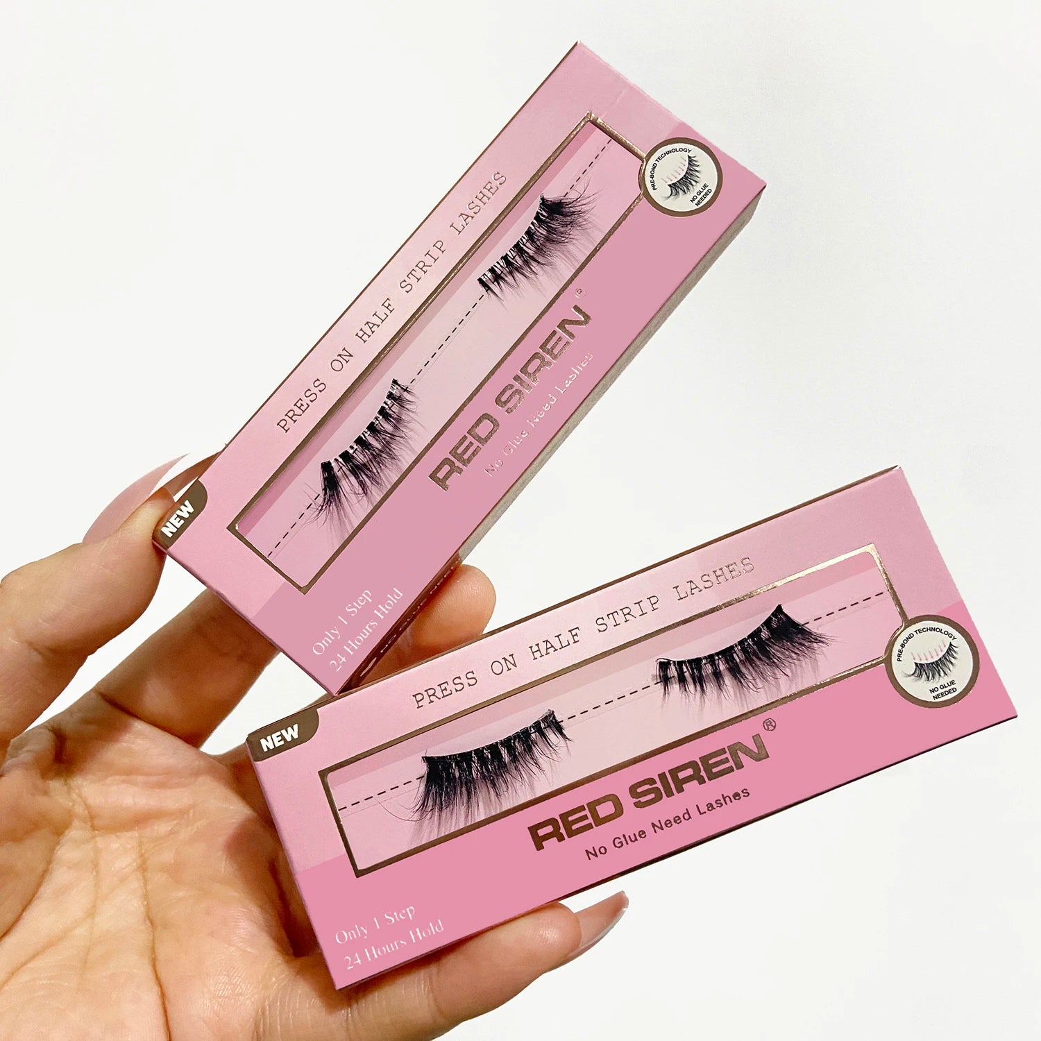 Self Adhesive Eyelashes Wide Glue Strip Press On Half Lashes Soft Clear Band Pre Glued False Eyelashes Reusable Cat Eye Lashes