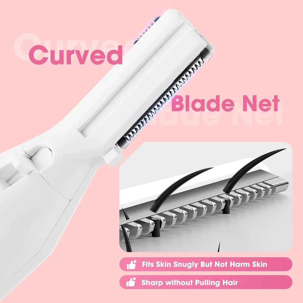 Electric Eyebrow Trimmer Rechargeable Mini Eyebrow Scraper Precision Facial Hair Trimmer Eyebrow Razor Dual-Blade Grooming Tool