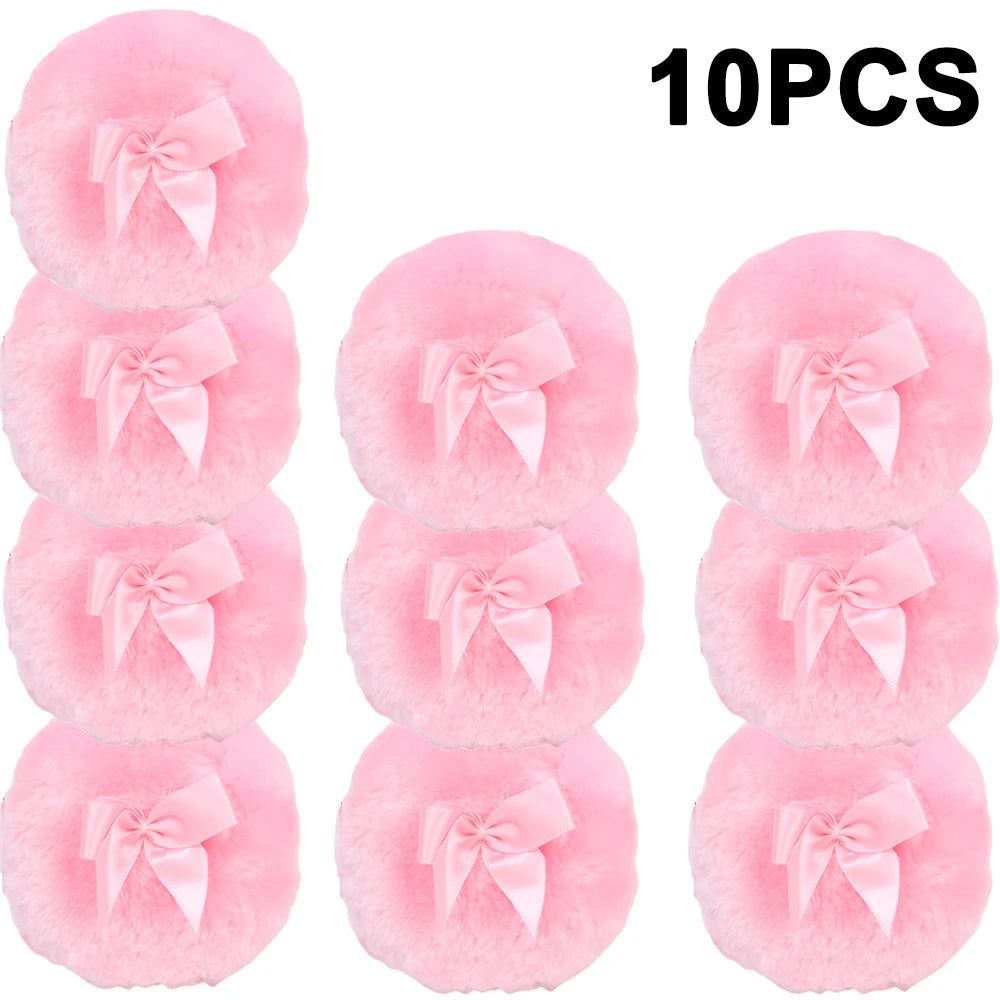 Plush Makeup Puffs Professional Butterfly Round Cosmetic Soft Plush Powder Puff Cute Bow Sponge Foundation Makeup Beauty Tools