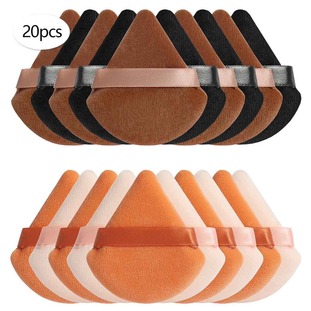 Triangular Powder Puff 20-40Pcs Is Used to Apply Loose Powder and Gently Press It onto the Face to Achieve a Setting Effect