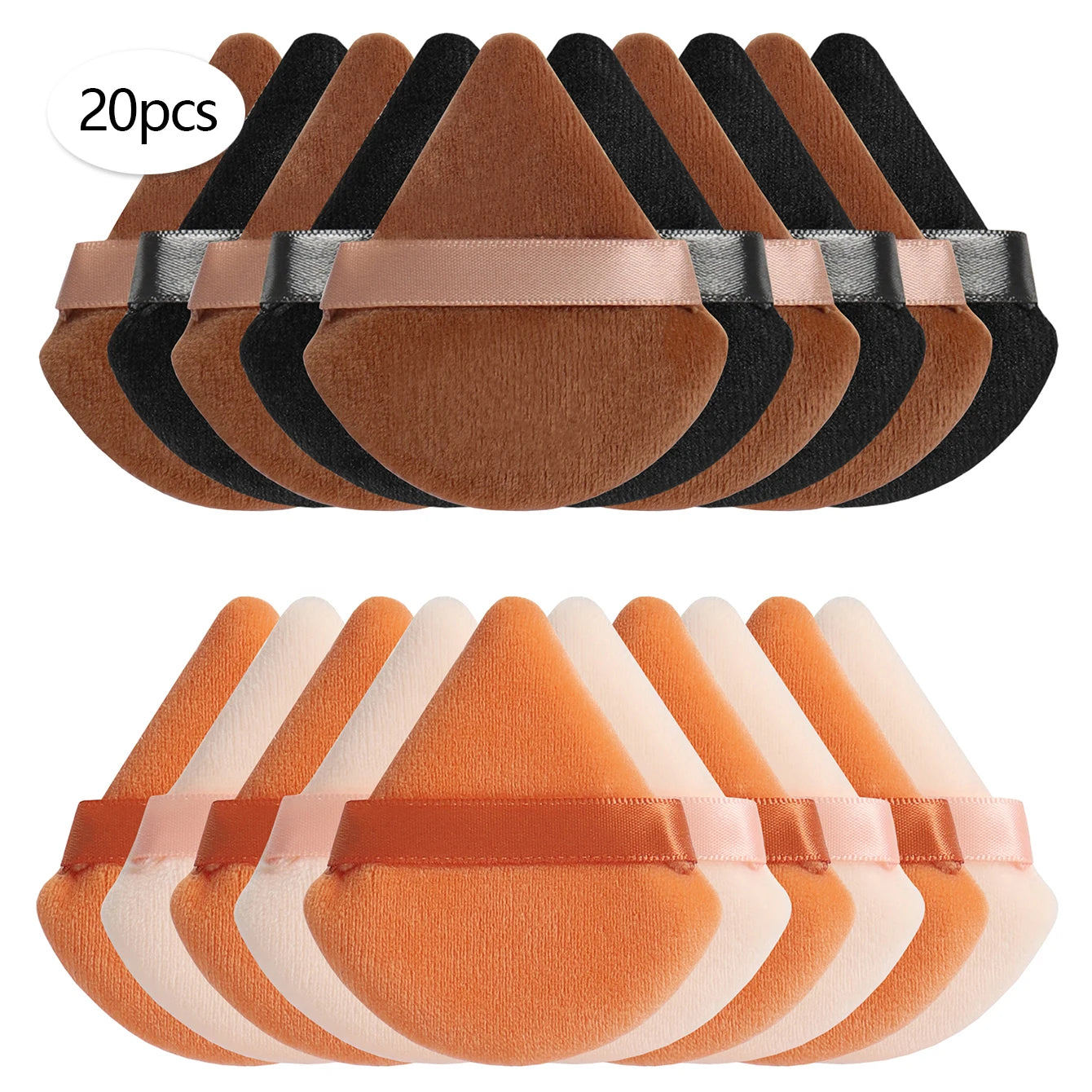 Triangular Powder Puff 20-40Pcs Is Used to Apply Loose Powder and Gently Press It onto the Face to Achieve a Setting Effect