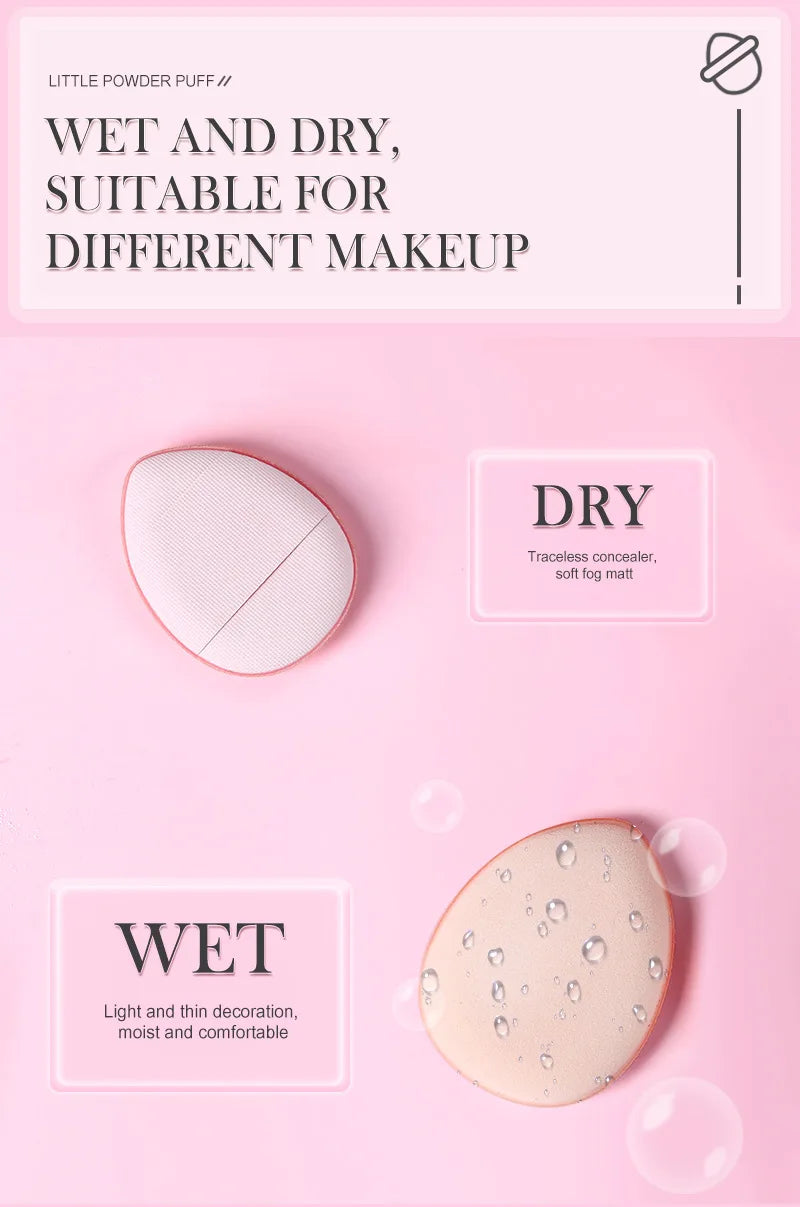 50/100PCS Mini Finger Puff Makeup Sponge Puffs Concealer Foundation Air Cushion Cosmetic Tool Dry Wet For Women Beauty Wholesale