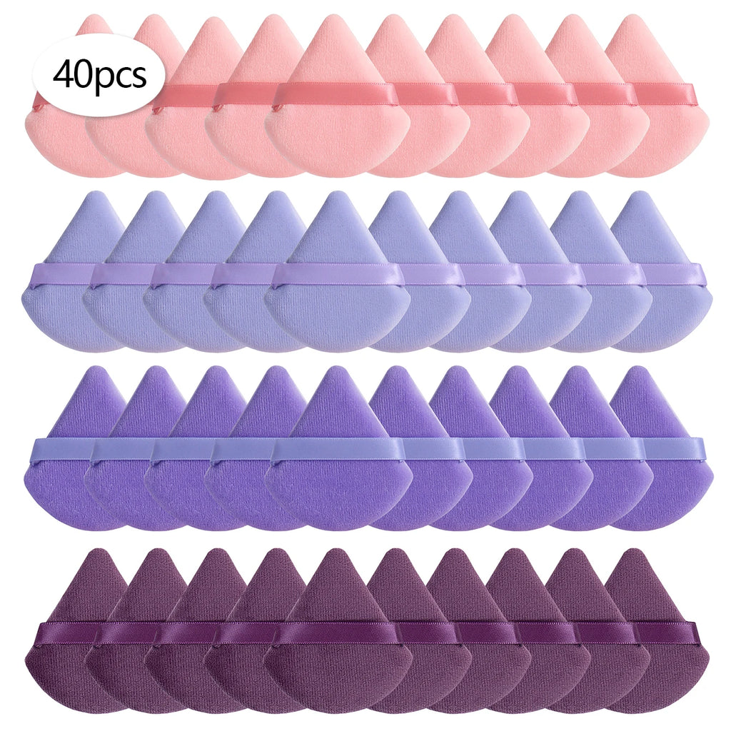 Triangular Powder Puff 20-40Pcs Is Used to Apply Loose Powder and Gently Press It onto the Face to Achieve a Setting Effect