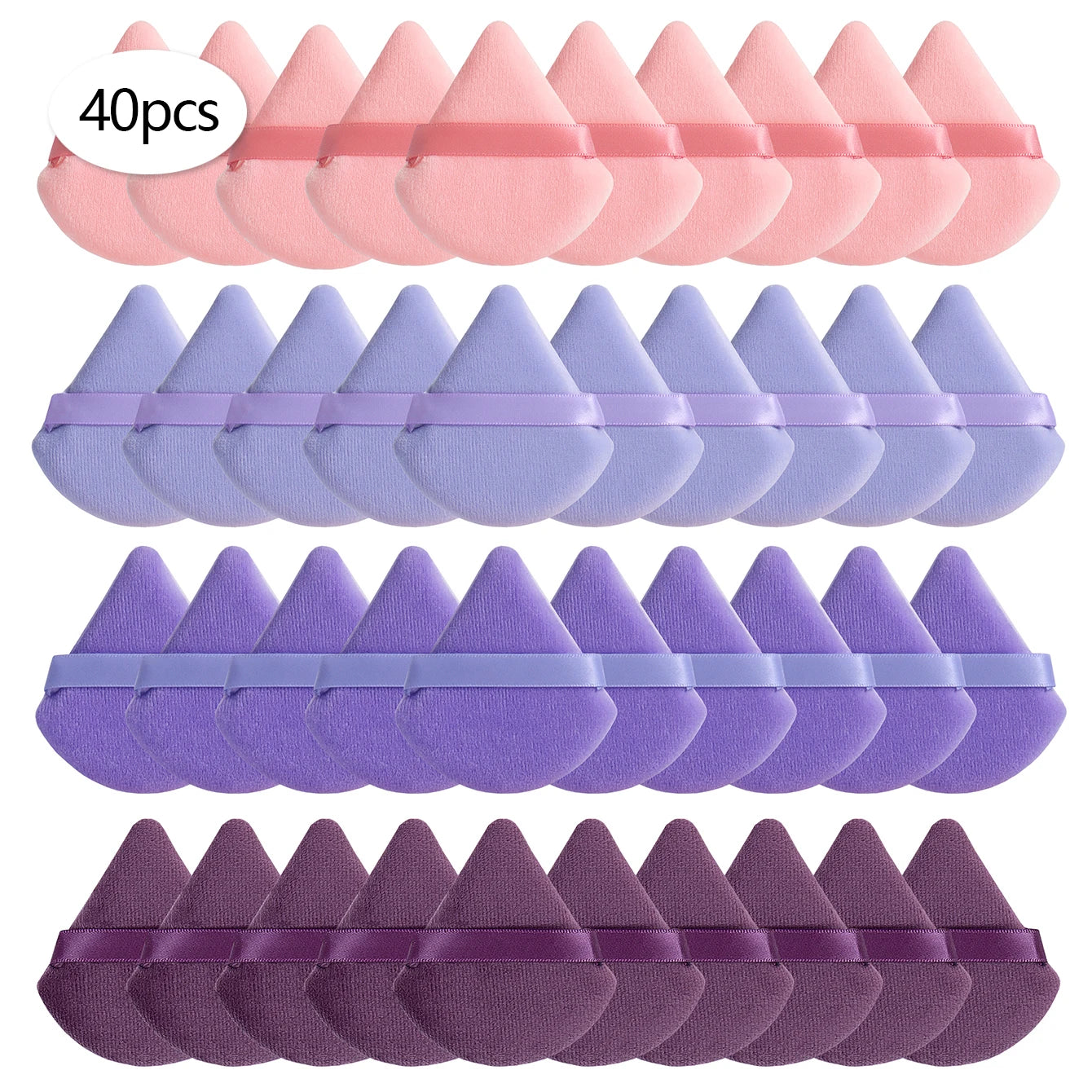 Triangular Powder Puff 20-40Pcs Is Used to Apply Loose Powder and Gently Press It onto the Face to Achieve a Setting Effect