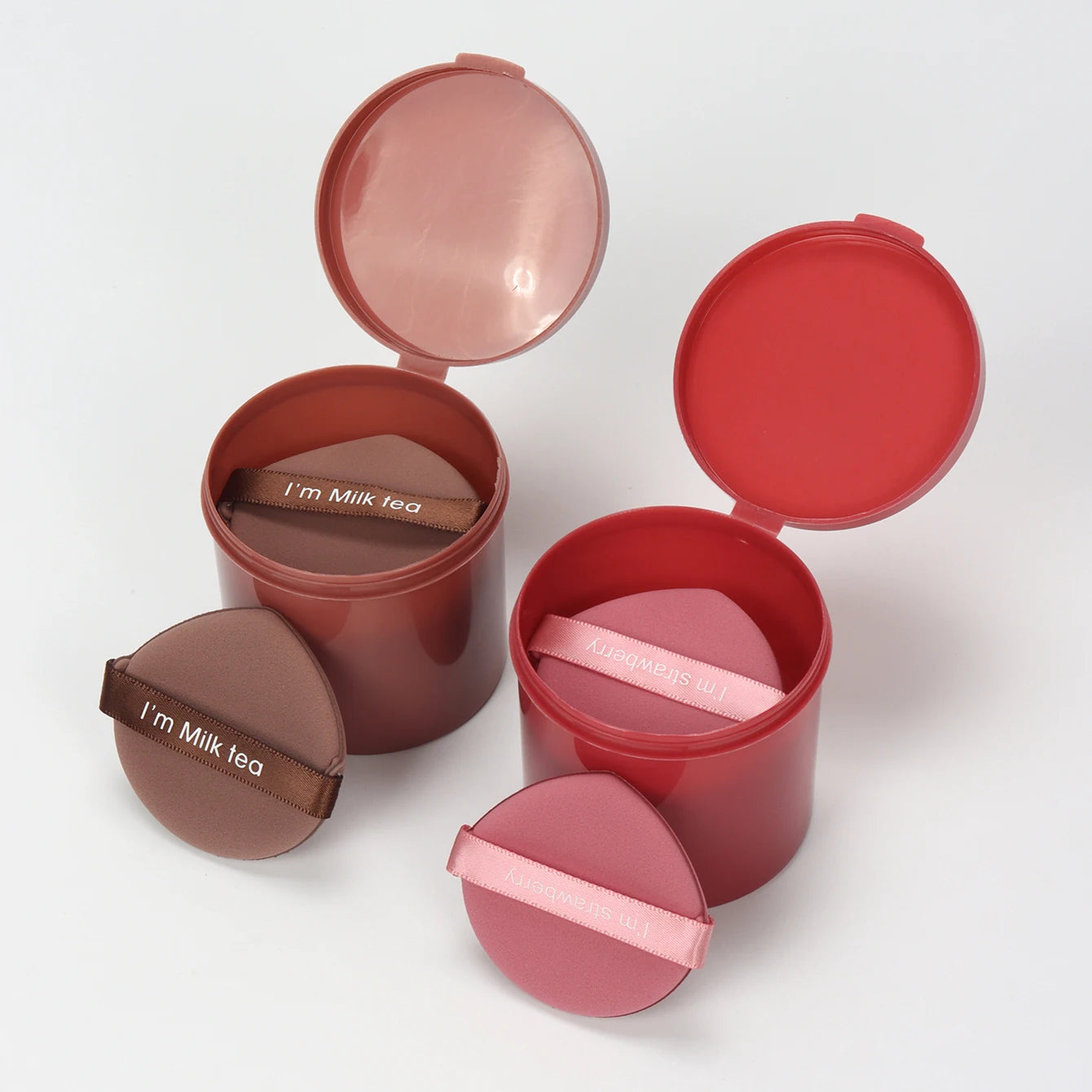 Karsyngirl 7Pcs/Box Strawberry Double-Side Cosmetic Puff Set Soft Makeup Sponge Powder Beauty Tools for Women