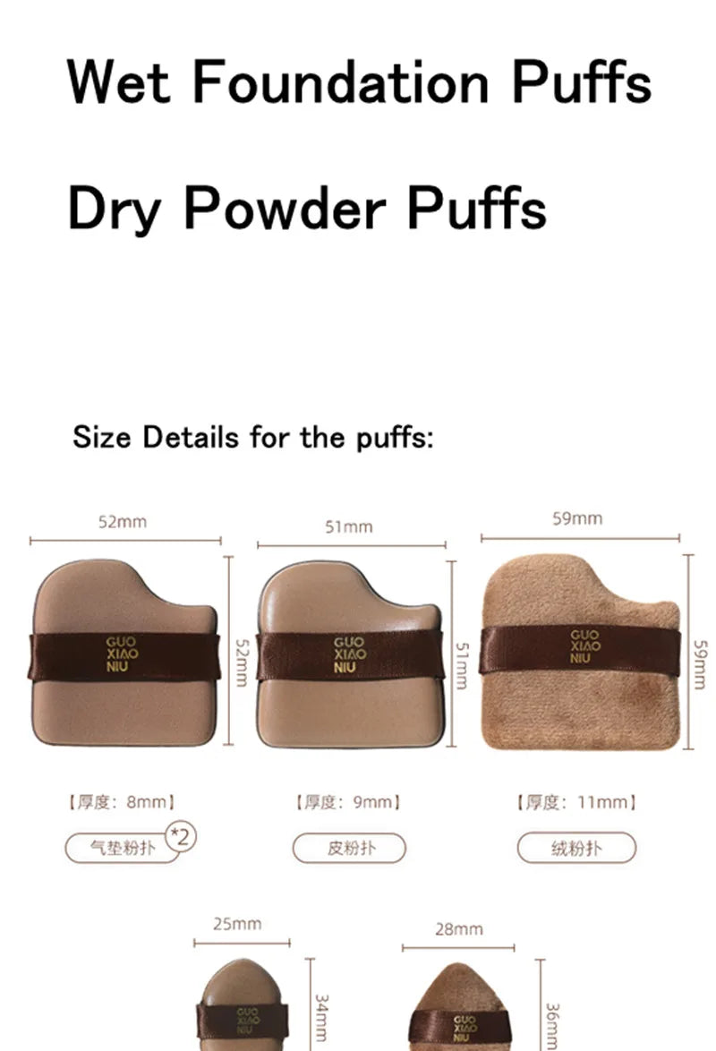 Guoxiaoniu 6PCS Makeup Blender Puff Air Cushion Foundation Sponge Loose Powder Puffs Cosmetic Applicator Tool Wholesale