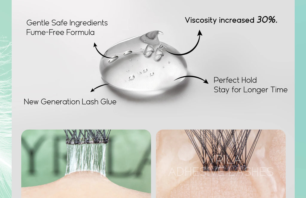VYRILA Self Adhesive Eyelashes No Glue Needed Lashes 10‑16mm Pre Glued Cluster Lashes D Curl Soft Natural Press on Lashes