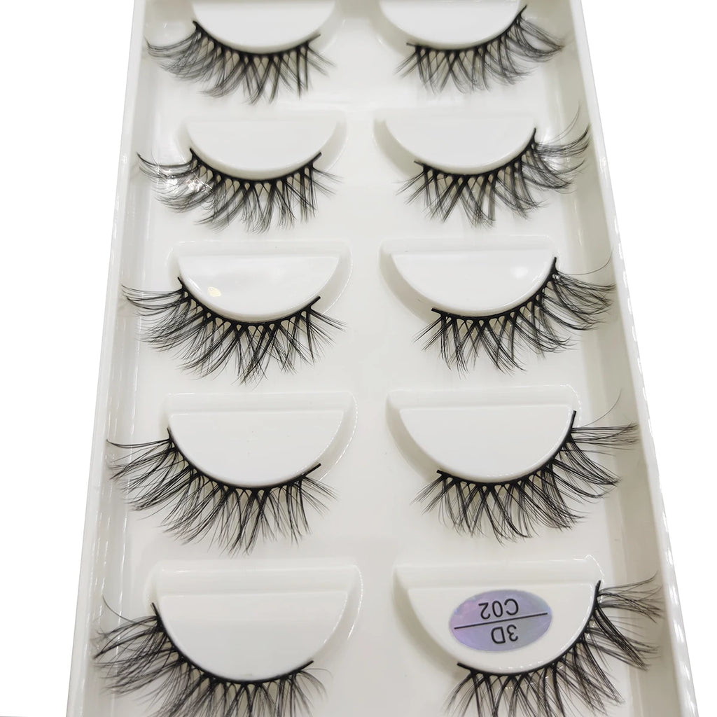 15 Style 5 Pairs 3D Eyelashes Natural False Eye Lashes Thick Faux Mink Lashes Soft Fake Eyelash Wispy Makeup Cilios