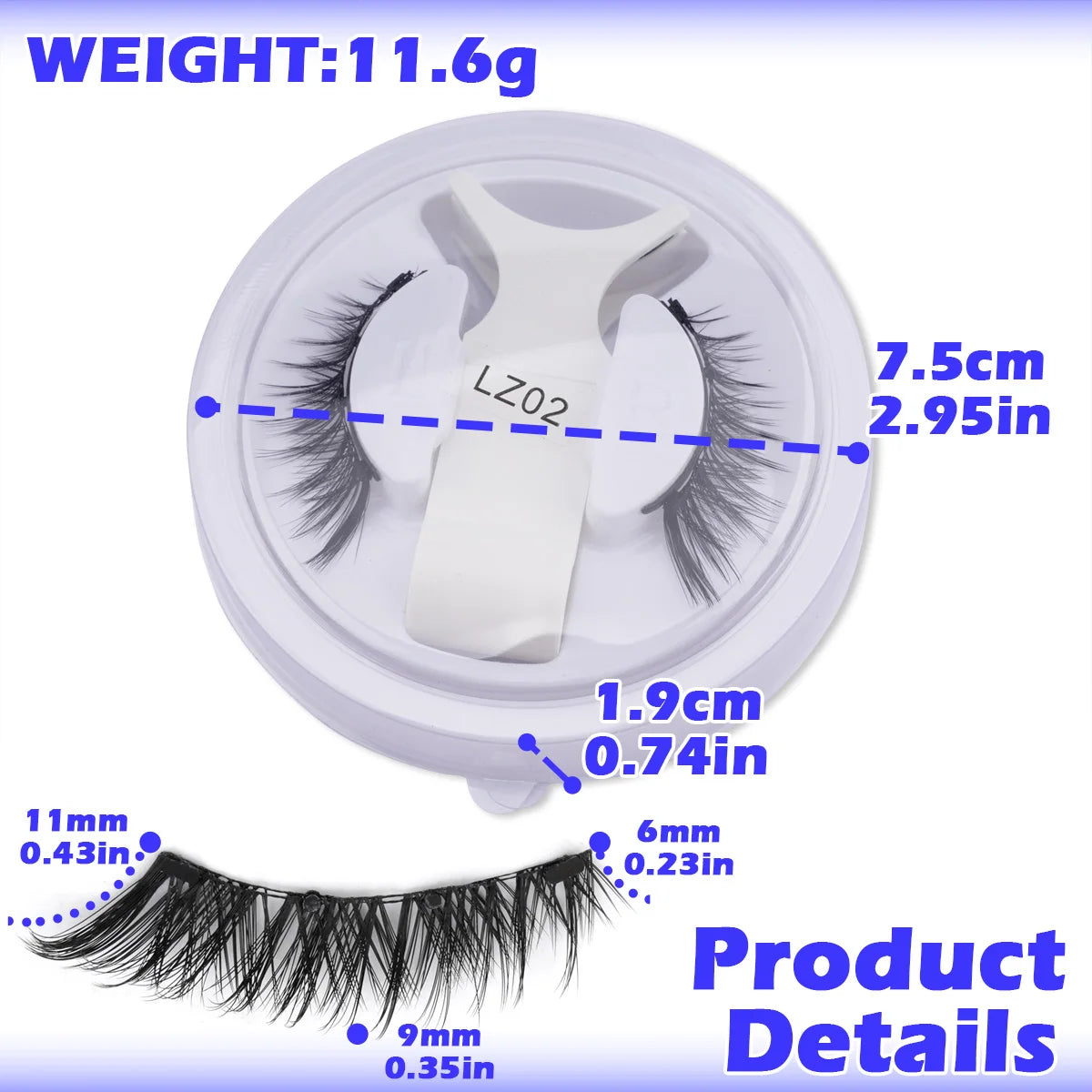 Reusable Magnetic Eyelashes Kit With Magnetic Tweezers Makeup Tool Handmade Fluffy Faux Mink Lashes Natural Long False Eyelashes