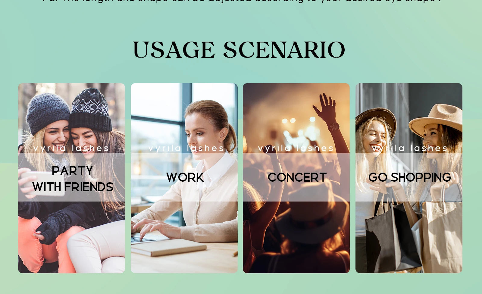 VYRILA Self Adhesive Eyelashes No Glue Needed Lashes 10‑16mm Pre Glued Cluster Lashes D Curl Soft Natural Press on Lashes