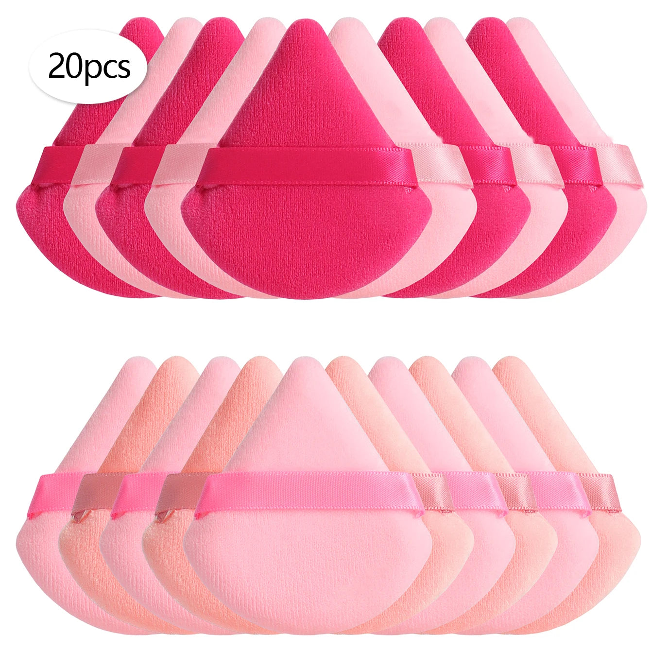 Triangular Powder Puff 20-40Pcs Is Used to Apply Loose Powder and Gently Press It onto the Face to Achieve a Setting Effect