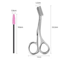 Stainless Steel Eyebrow Trimmer Scissors & Comb Set - Precision Grooming Tool for Men and Women - Effortless Hair Removal