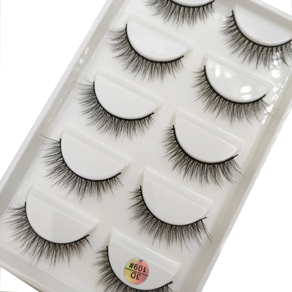15 Style 5 Pairs 3D Eyelashes Natural False Eye Lashes Thick Faux Mink Lashes Soft Fake Eyelash Wispy Makeup Cilios