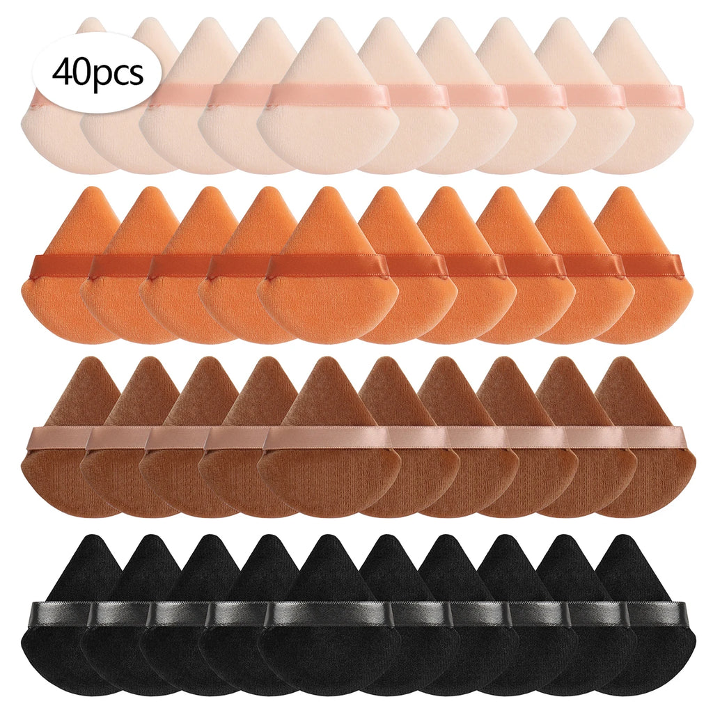 Triangular Powder Puff 20-40Pcs Is Used to Apply Loose Powder and Gently Press It onto the Face to Achieve a Setting Effect