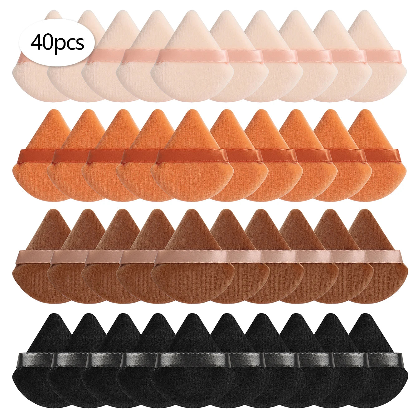 Triangular Powder Puff 20-40Pcs Is Used to Apply Loose Powder and Gently Press It onto the Face to Achieve a Setting Effect