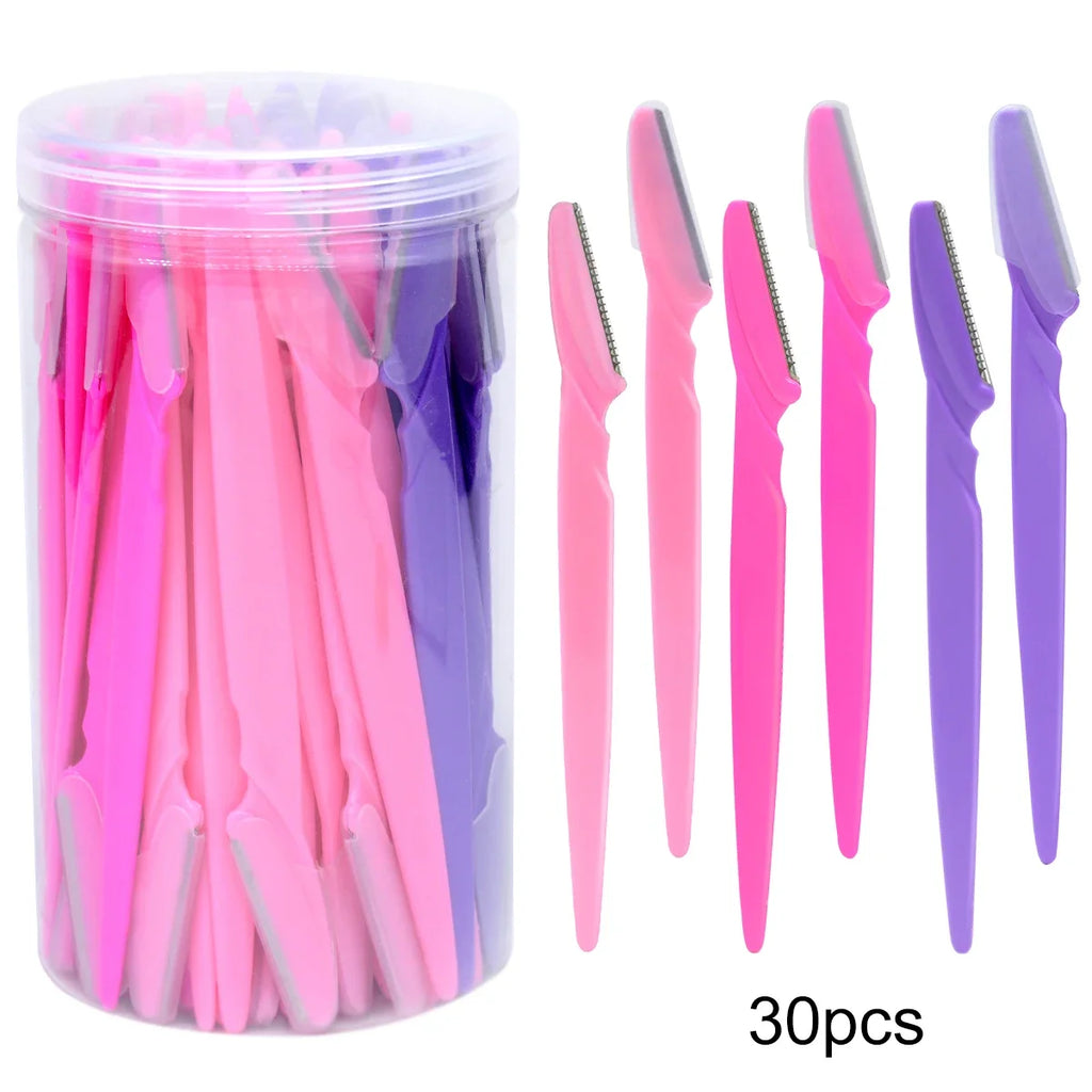 10/30/40Pcs Eyebrow Razor Facial Razor for Women Multipurpose Exfoliating Dermaplaning Tools with Precision Cover Safety Beauty