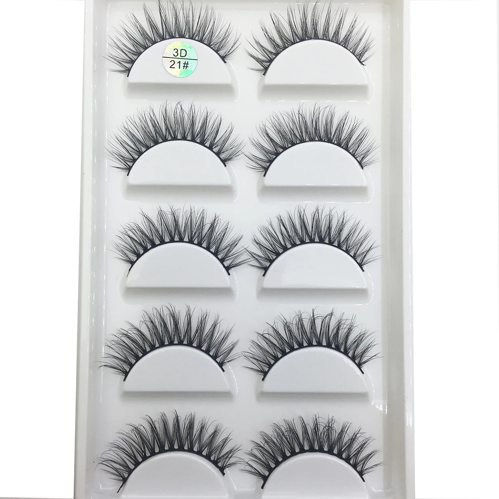 15 Style 5 Pairs 3D Eyelashes Natural False Eye Lashes Thick Faux Mink Lashes Soft Fake Eyelash Wispy Makeup Cilios