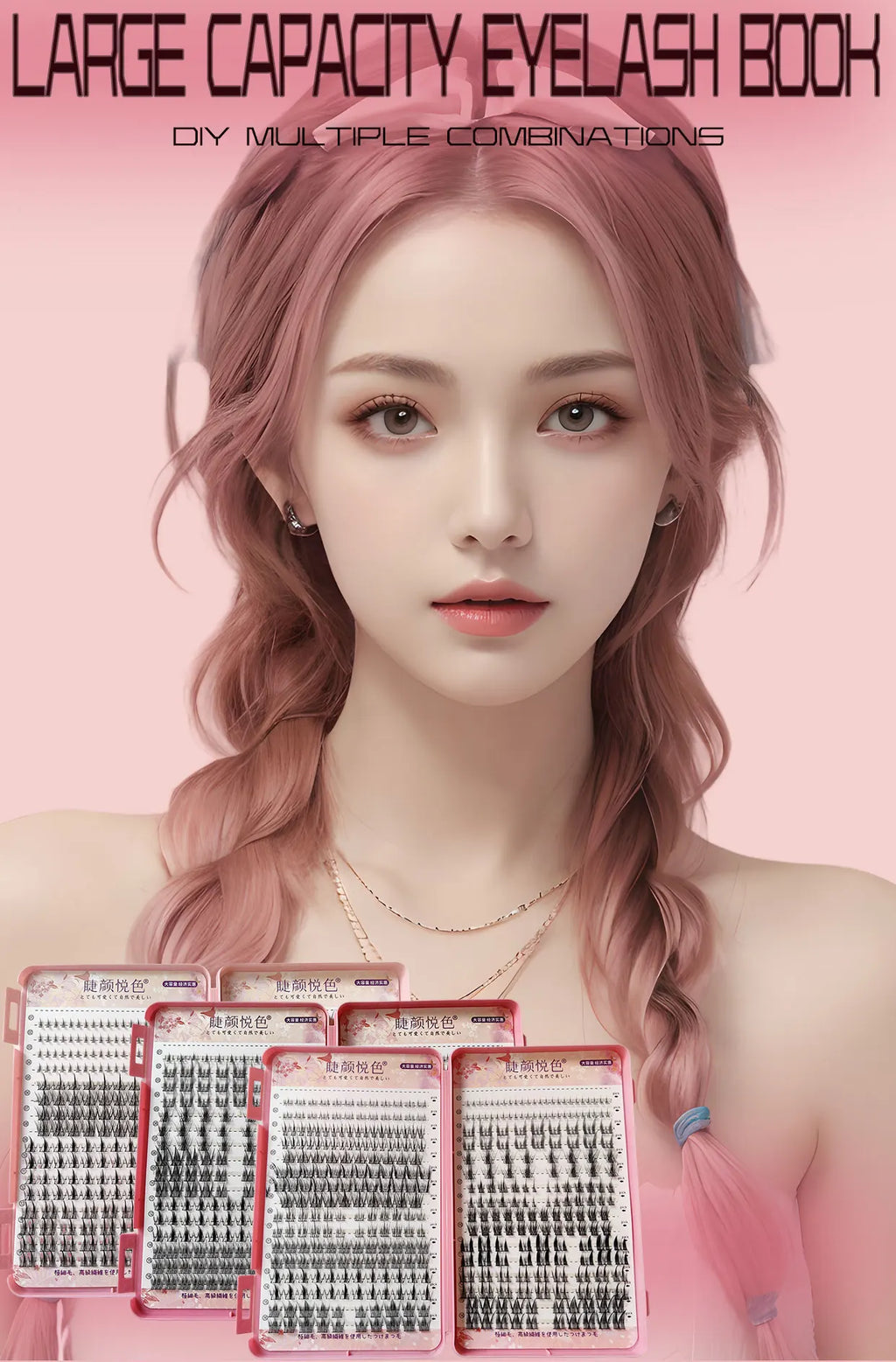 32 Rows Large Capacity Eyelashes Extension Professional Individual Cluster DIY Lashes Natural False Eyelashes Makeup Products