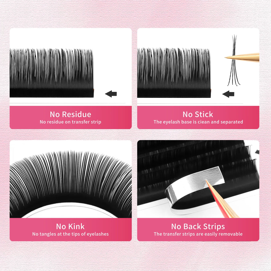 XIUSUZAKI Classic Individual Eyelashes Extensions Soft Matte Black Classic Volume Lashes Extensions Wholesale Supplier