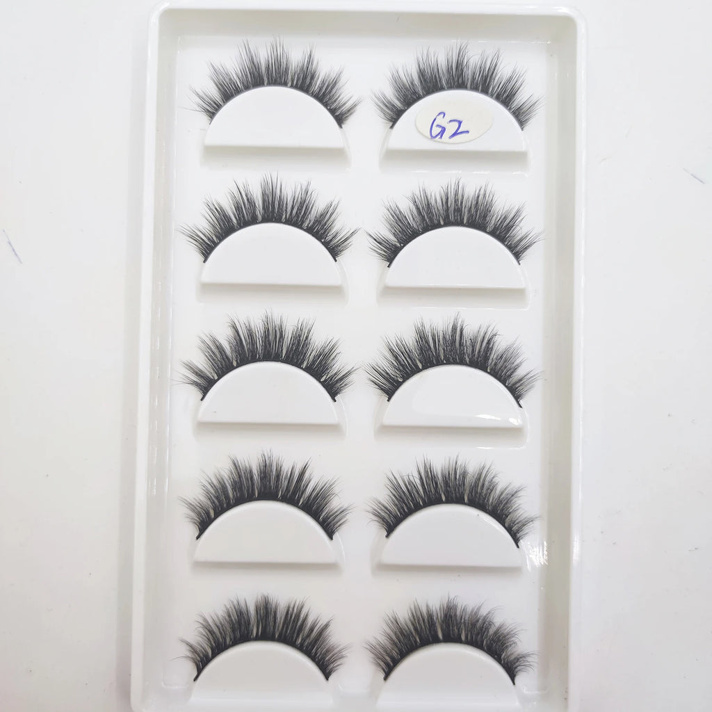 15 Style 5 Pairs 3D Eyelashes Natural False Eye Lashes Thick Faux Mink Lashes Soft Fake Eyelash Wispy Makeup Cilios