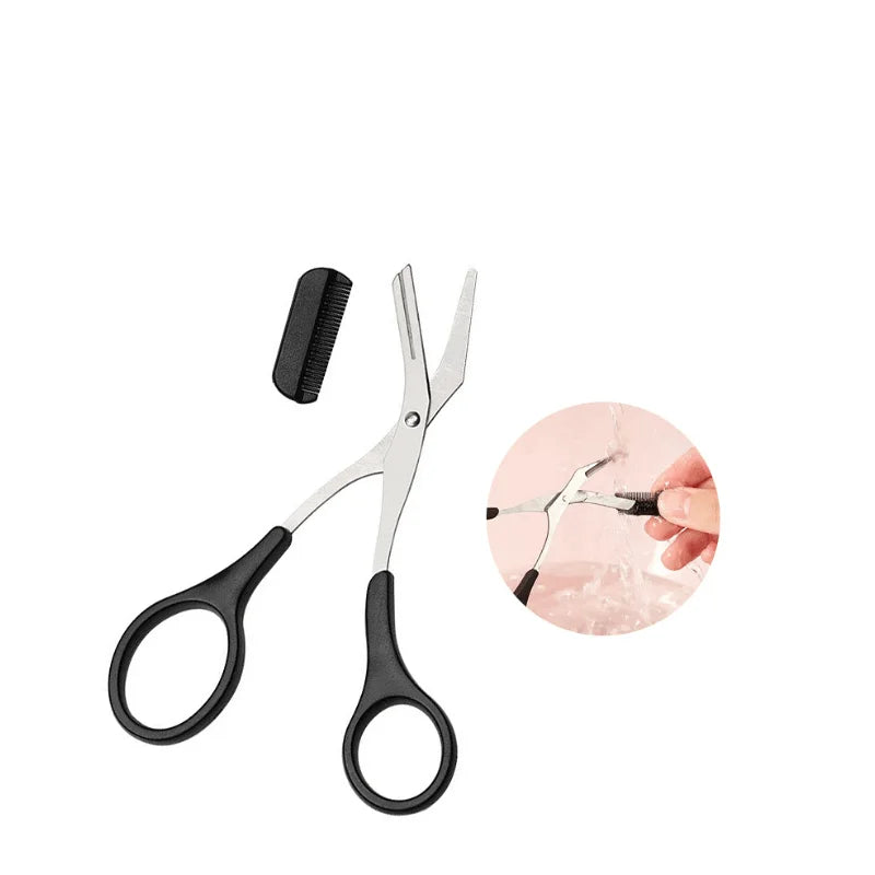 1/3pcs Eyebrow Trimming Tools Stainless Steel Eyebrow Tweezer Scissors with Comb  Razor Beauty Tool Set