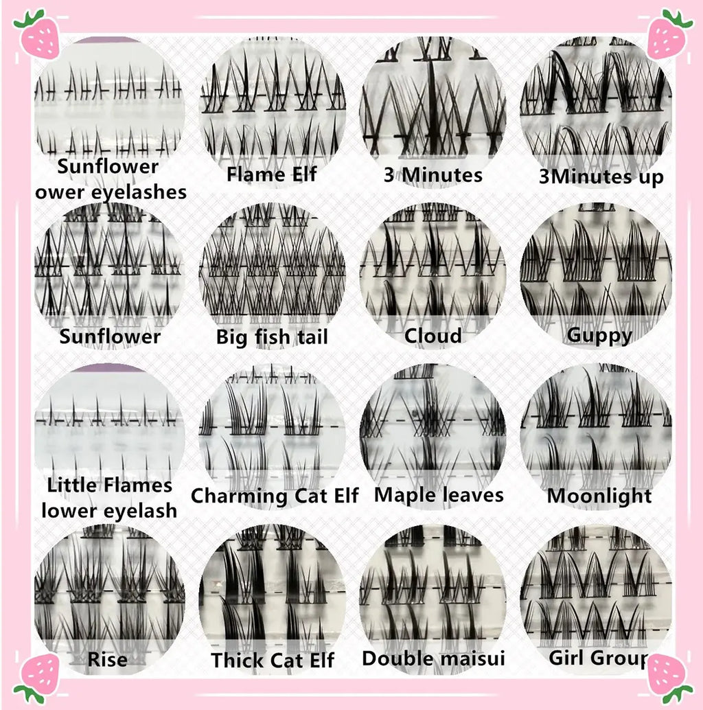 32 Rows Large Capacity Eyelashes Extension Professional Individual Cluster DIY Lashes Natural False Eyelashes Makeup Products