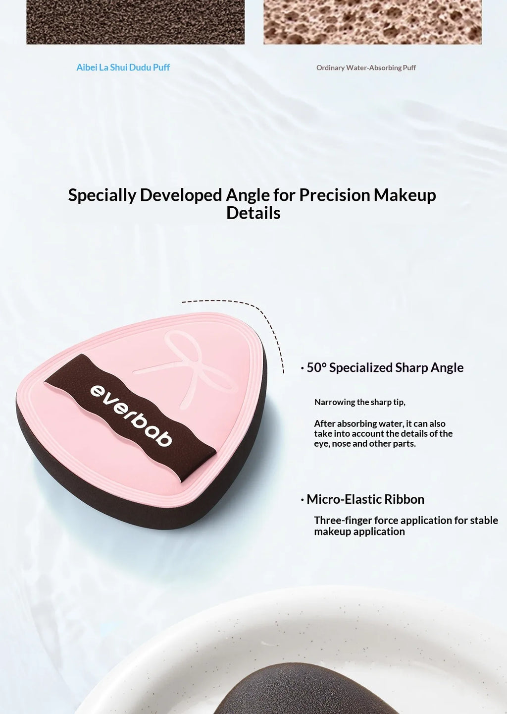 Everbab 2pcs Soft Air Cushion Makeup Puff, Blending Foundation Sponge for Wet Dry Use, Non-Absorbent Face Powder Puff for Makeup