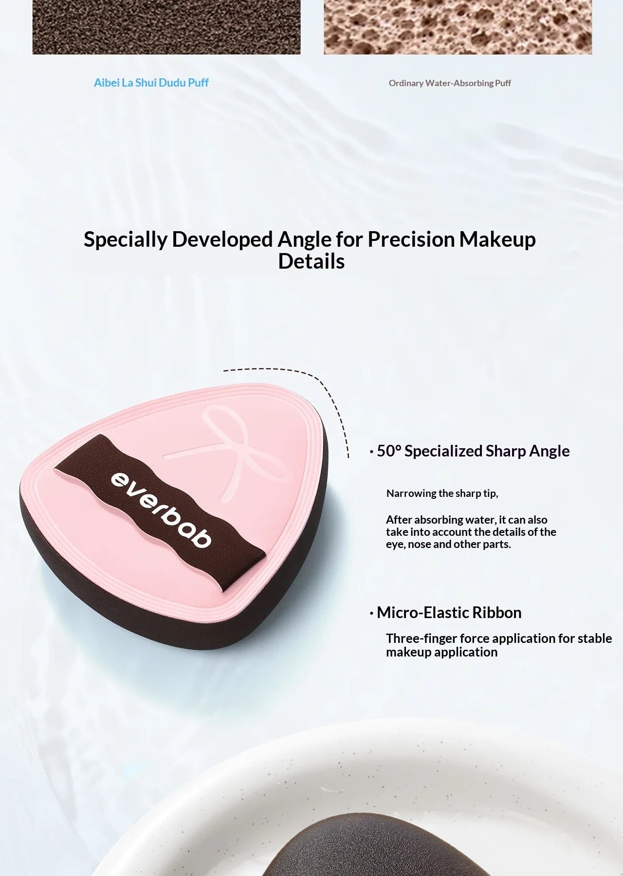 Everbab 2pcs Soft Air Cushion Makeup Puff, Blending Foundation Sponge for Wet Dry Use, Non-Absorbent Face Powder Puff for Makeup