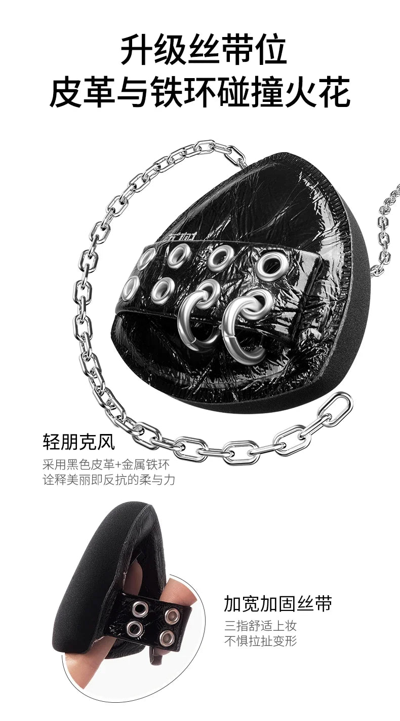 Lishu 2PCS Punk Black Pineapple Powder Puff Air Cushion Dual Use Wet and Dry Makeup Puff Ultra Soft Makeup Egg