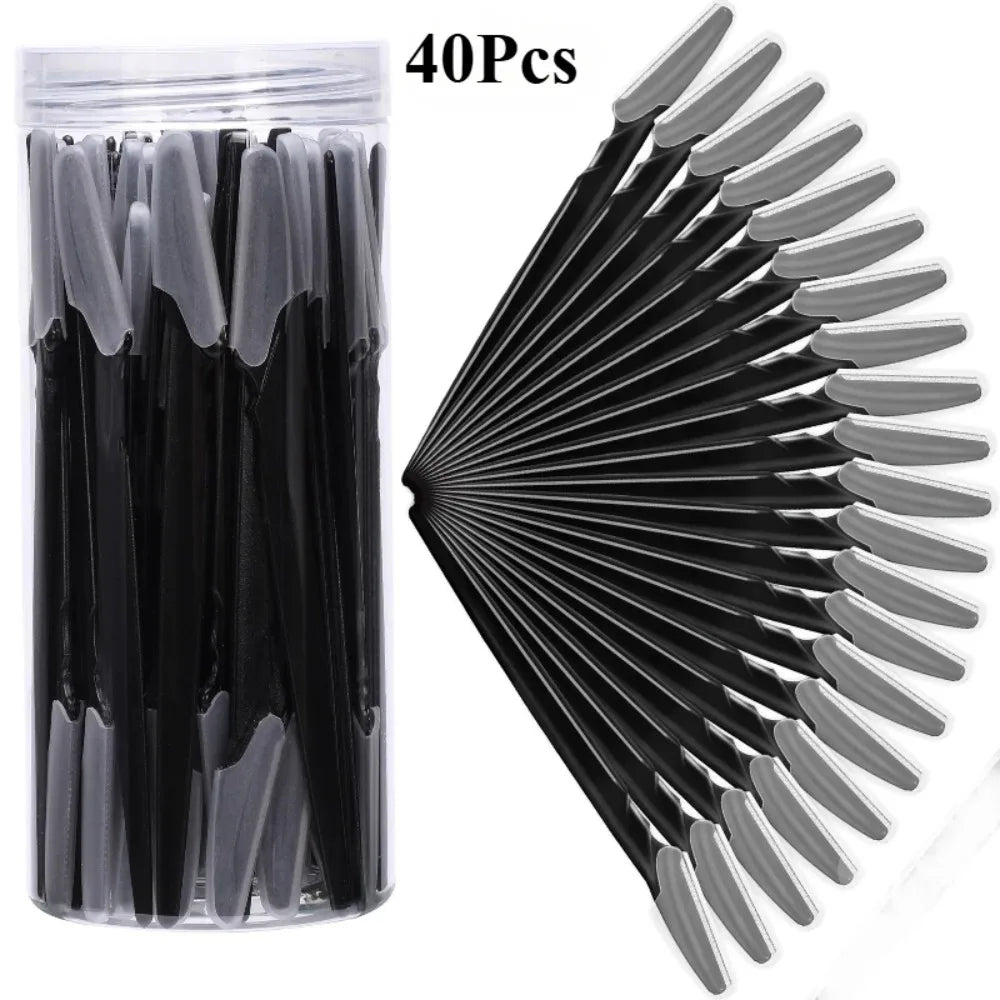 40Pcs Eyebrow Trimmer Makeup Beauty Tools Safe Eye Brow Razor Face Body Hair Removal Shaver Blades Woman Eyebrows Shaping Knife