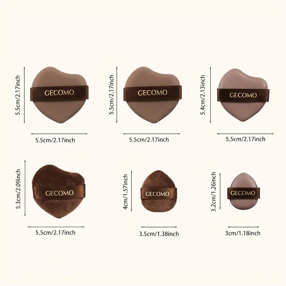 6PCS Makeup Beauty Sponge Foundation Loose Powder Blusher Blending Puffs Smooth Dry Wet Use Cosmetic Applicator Tool Wholesale
