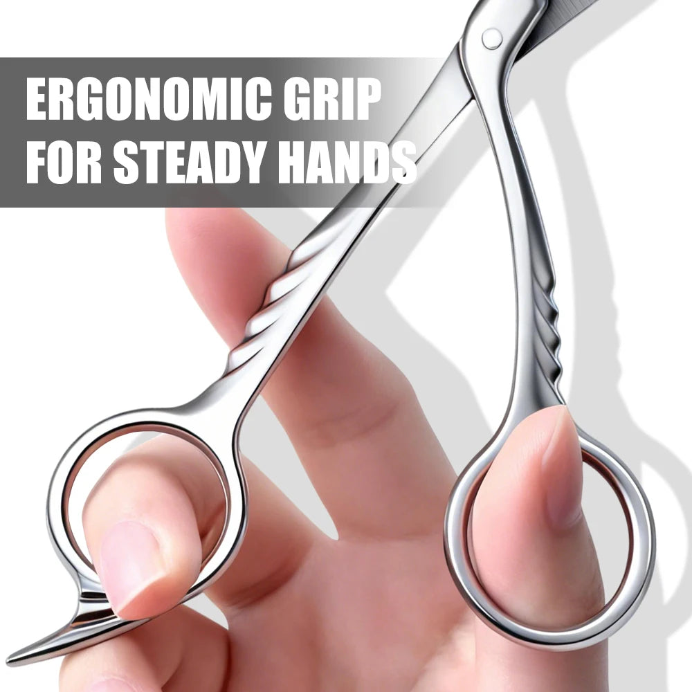 1Pcs Eyebrow Trimming Scissors with Combs Eyebrow Trimmer Kit Stainless Steel Grooming Eyebrow Shaping Scissors Tools