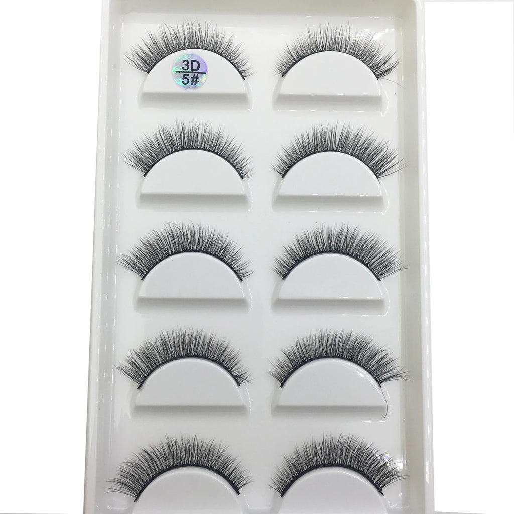 15 Style 5 Pairs 3D Eyelashes Natural False Eye Lashes Thick Faux Mink Lashes Soft Fake Eyelash Wispy Makeup Cilios