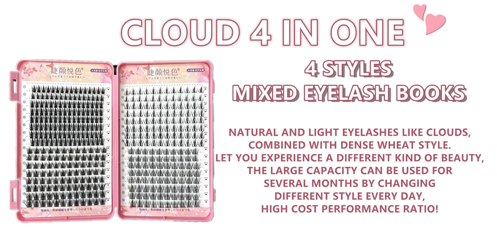 32 Rows Large Capacity Eyelashes Extension Professional Individual Cluster DIY Lashes Natural False Eyelashes Makeup Products