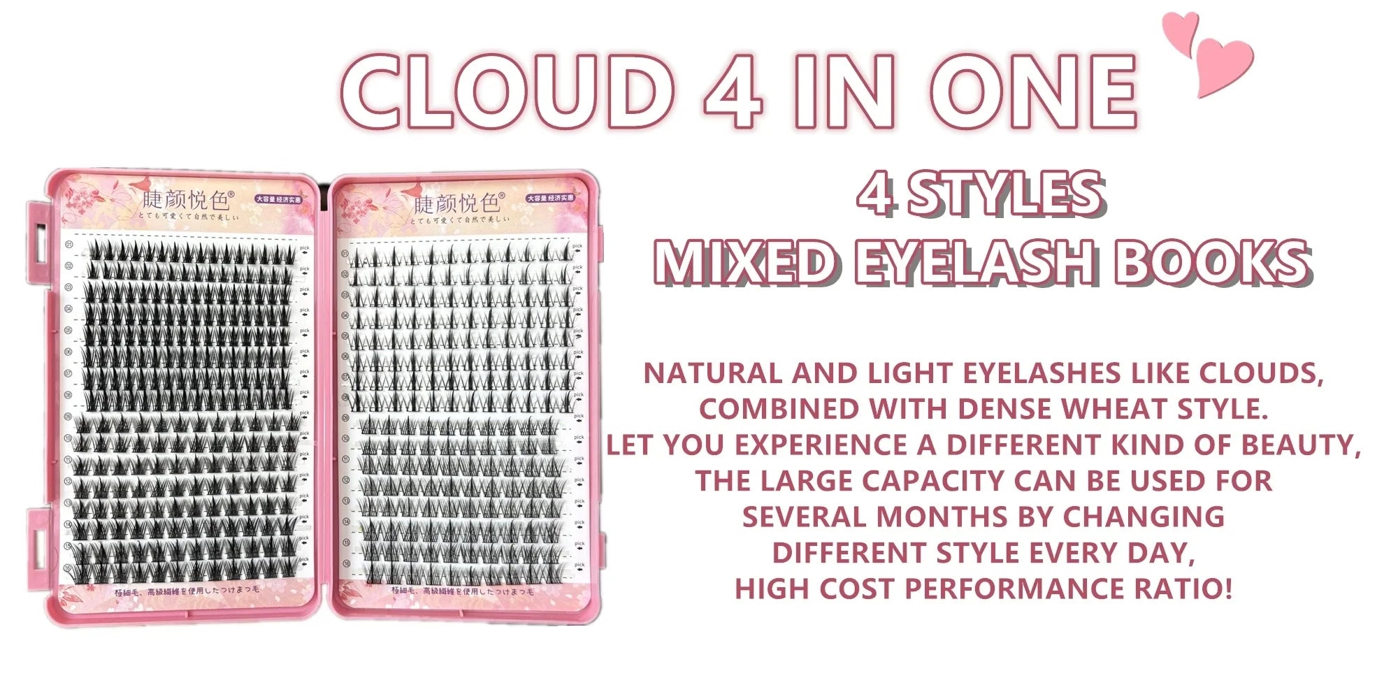 32 Rows Large Capacity Eyelashes Extension Professional Individual Cluster DIY Lashes Natural False Eyelashes Makeup Products