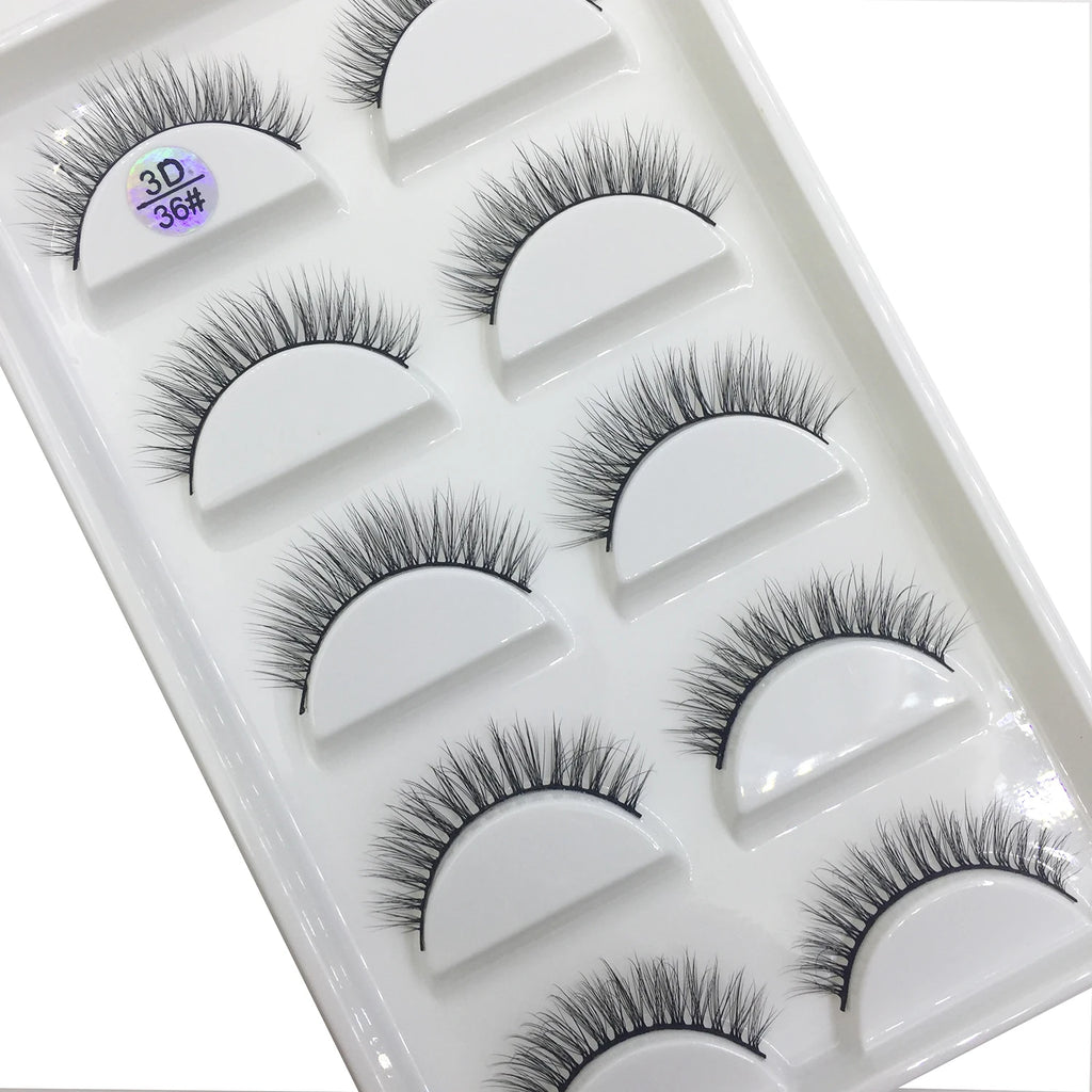 15 Style 5 Pairs 3D Eyelashes Natural False Eye Lashes Thick Faux Mink Lashes Soft Fake Eyelash Wispy Makeup Cilios