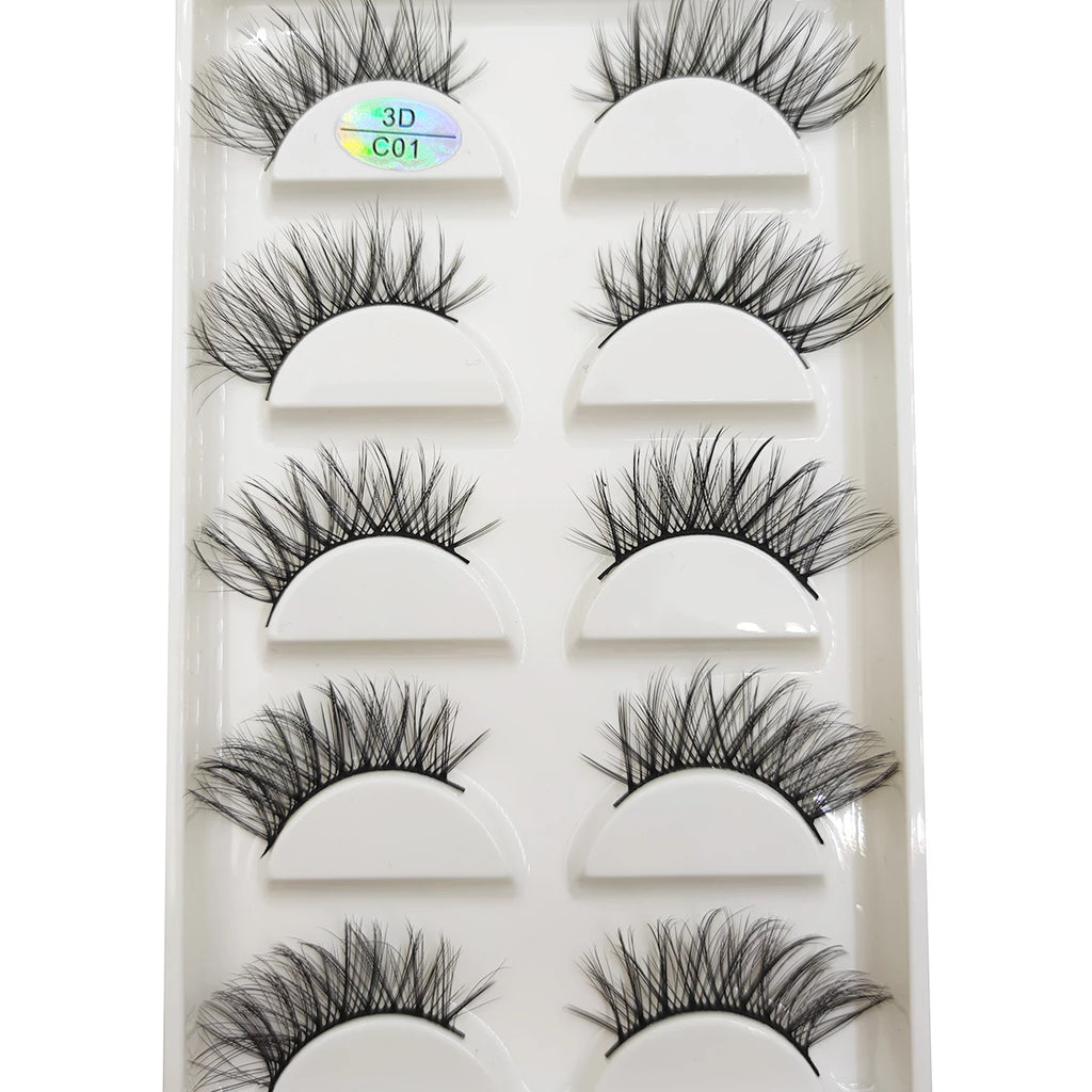 15 Style 5 Pairs 3D Eyelashes Natural False Eye Lashes Thick Faux Mink Lashes Soft Fake Eyelash Wispy Makeup Cilios