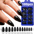 120pcs Solid Color Black Glossy Fake Nails Short Square Pressed Gel Nails Full Cover False Nails Acrylic DIY Artificial Nail Kit