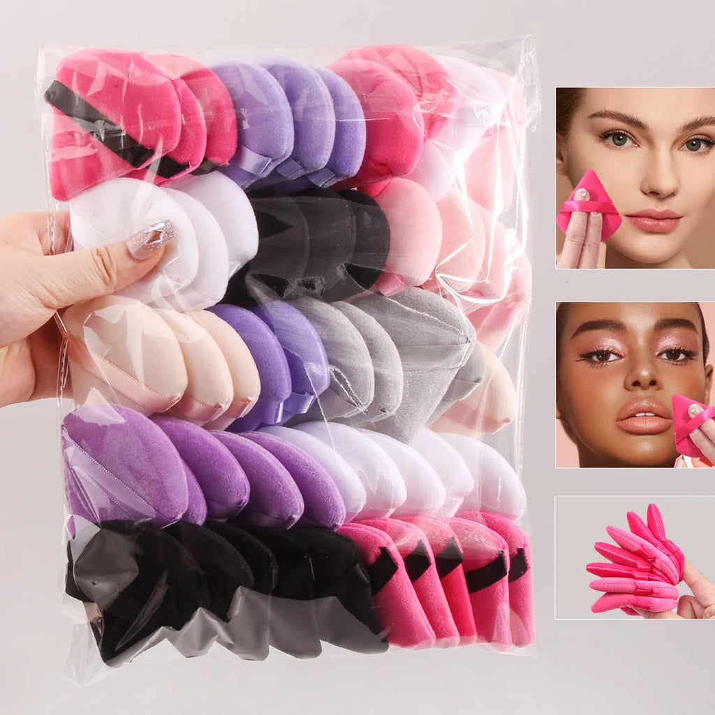 50PCS Super Affordable Triangular Powder Puff Makeup Sponge Powder Puff Set Multi-color Setting Powder Puff Sponge Makeup Tools