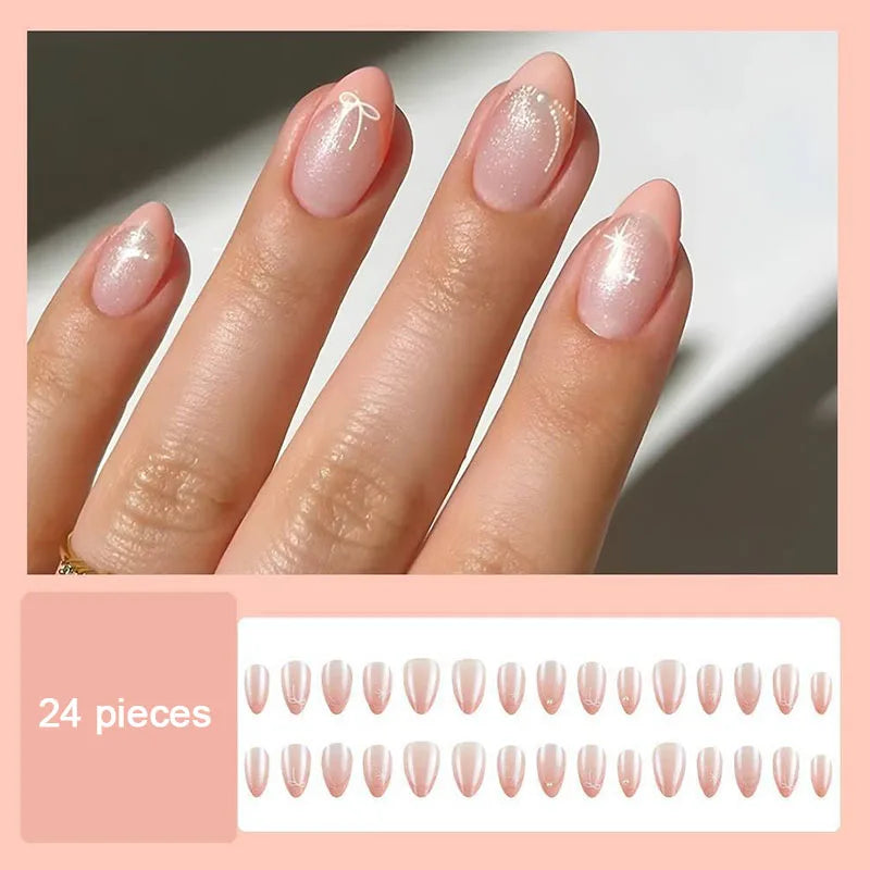 Short Fake Nails for Gluing Ready for Girls Nails Press on Ready-made Artificial Nails Press on Fingernails To Stick on CDJ03