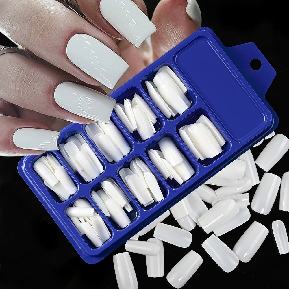 120pcs/Box Bright Gloss Pink False Nails Medium Almond Simple Solid Color Press On Nails Soft Gel Full Cover Wearable False Nail