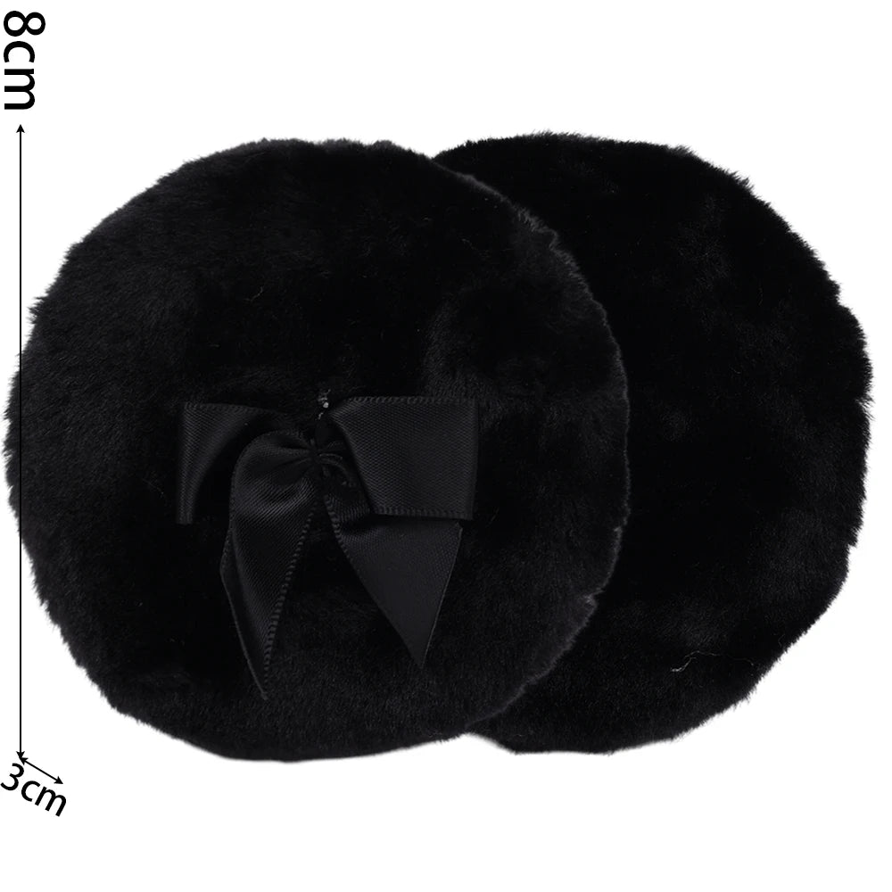 Plush Makeup Puffs Professional Butterfly Round Cosmetic Soft Plush Powder Puff Cute Bow Sponge Foundation Makeup Beauty Tools