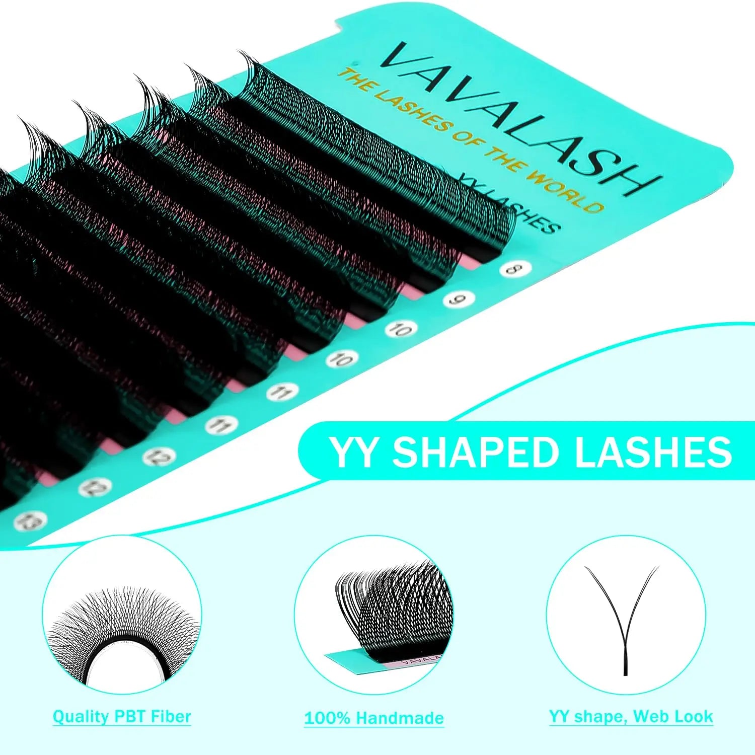 VAVALASH YY Shape Eyelash Extensions C D Curl Lashes Natural Soft Premade Volume Fans Two Tips Y-Shaped False Eyelashes
