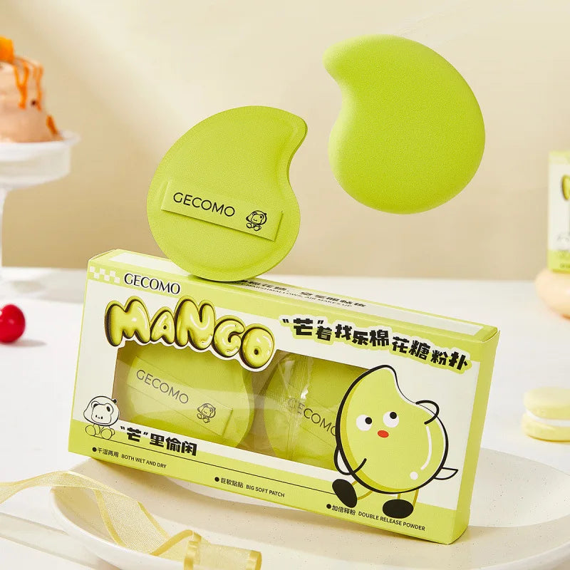 2PCS Makeup Blender Puff Air Cushion Foundation Sponge Loose Powder Puffs Mango-shaped  Cosmetic Applicator Tool Wholesale