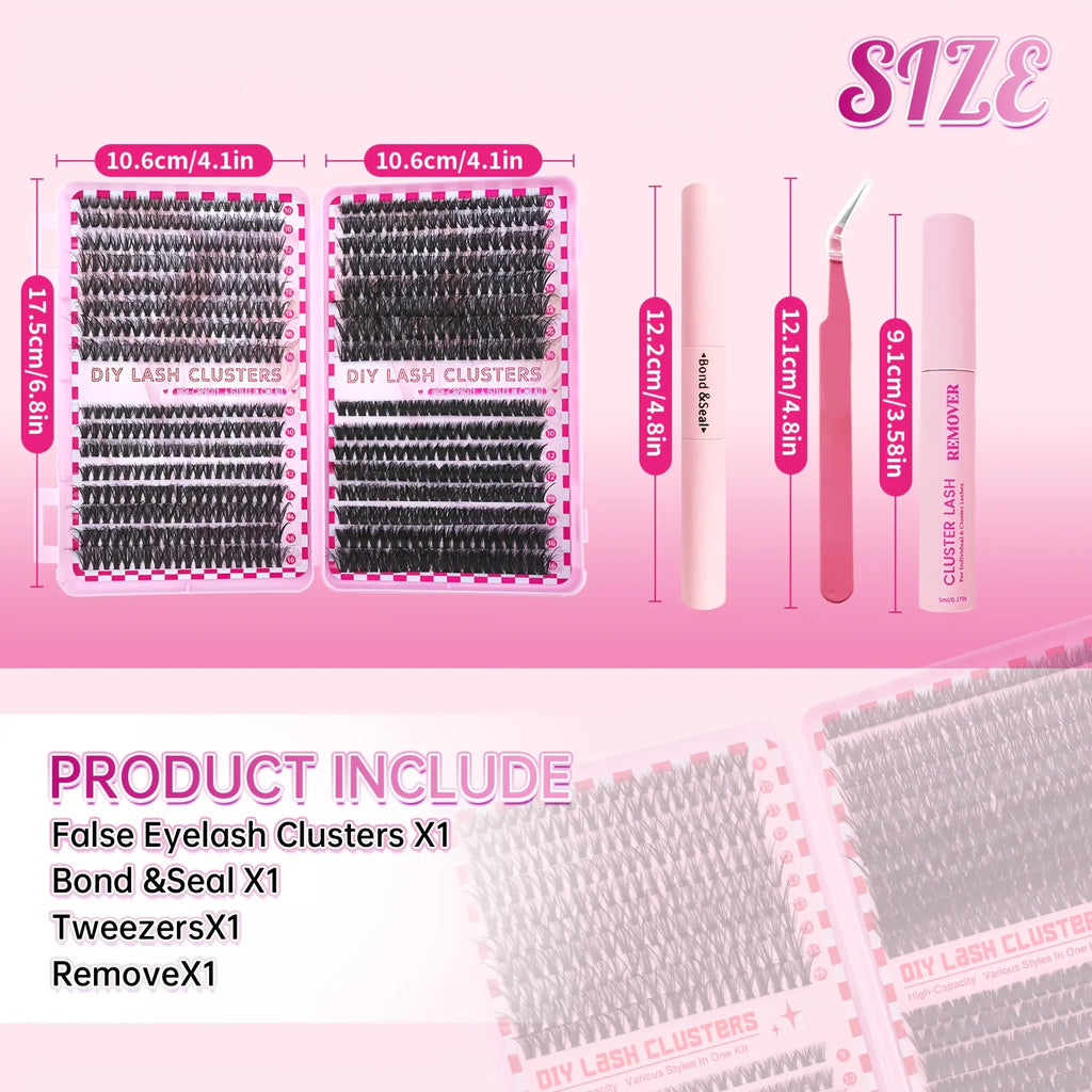 800/640/200PCS Fluffy Eyelash Cluster Book Comfortable, Reusable, Easy To Apply, Perfect For Natural Daily Beginner-Friendly