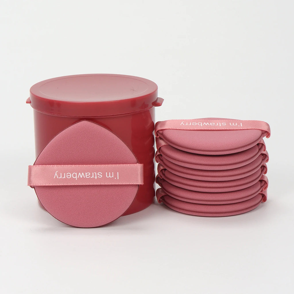 Karsyngirl 7Pcs/Box Strawberry Double-Side Cosmetic Puff Set Soft Makeup Sponge Powder Beauty Tools for Women