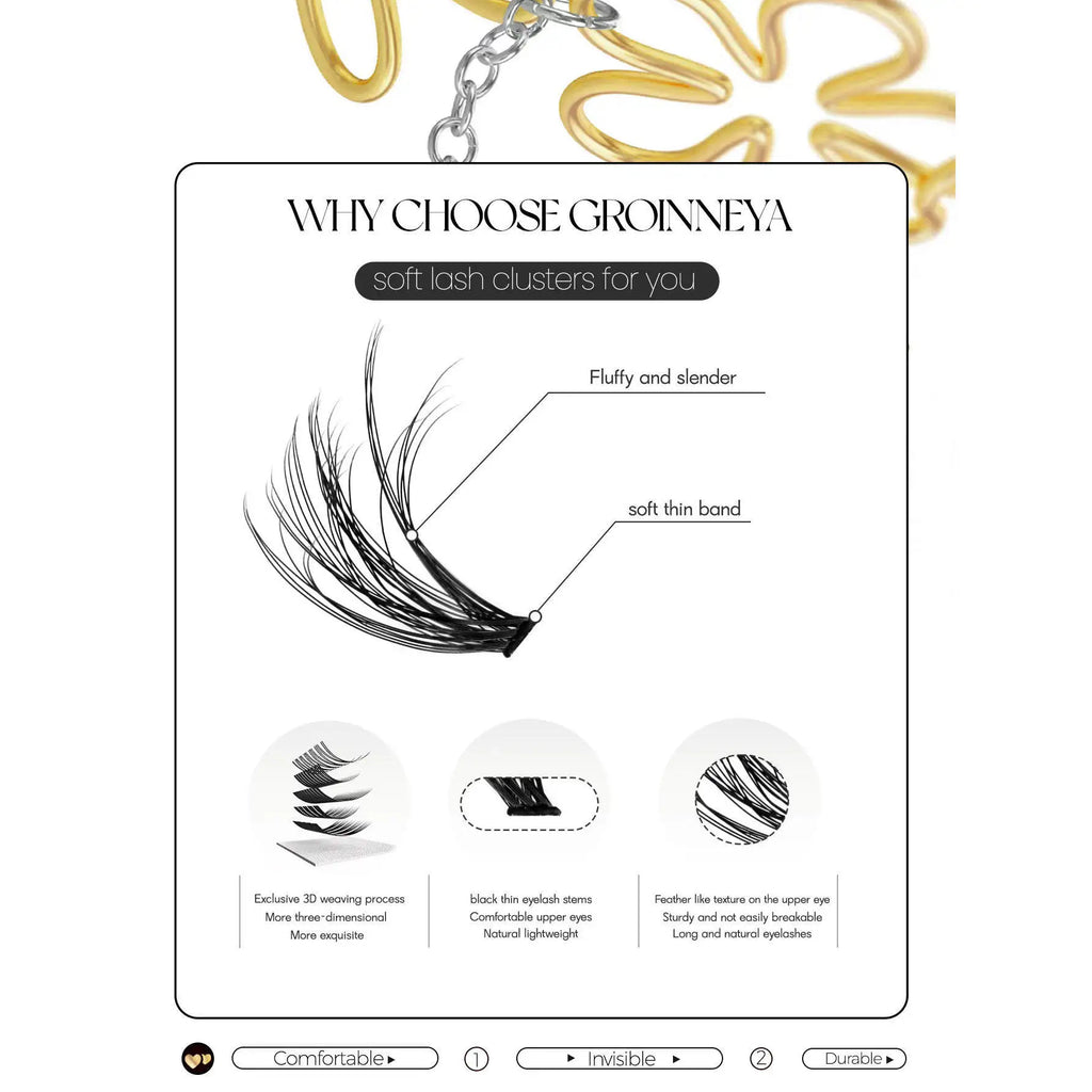 Individual Lashes 20-100D 280pcs Cluster Lashes Natural Look Mixed Tray DIY Eyelash Extension Volume Lash Clusters Eyelashes