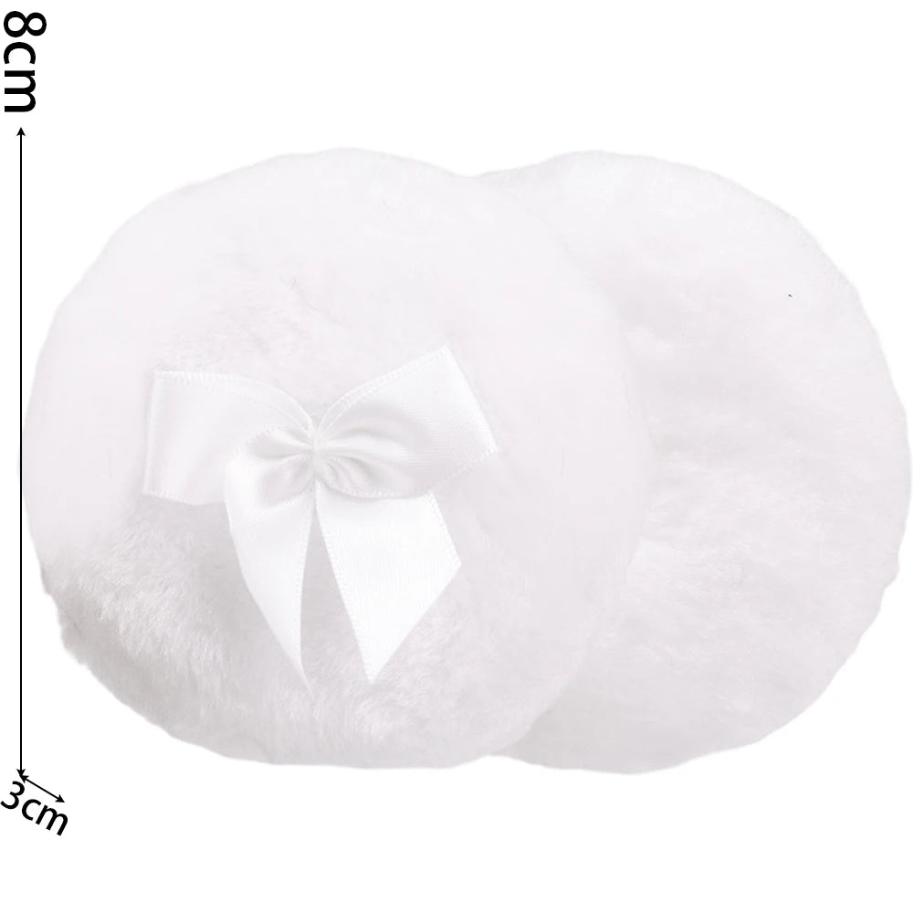Plush Makeup Puffs Professional Butterfly Round Cosmetic Soft Plush Powder Puff Cute Bow Sponge Foundation Makeup Beauty Tools